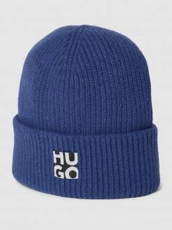 HUGO Beanie Mit Label-Patch Model 'Women-X' - Royalblau