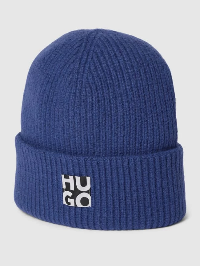 HUGO Beanie Mit Label-Patch Model 'Women-X' - Royalblau