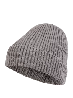 S.Oliver RED LABEL Beanie Mit Effektgarn - Mittelgrau Meliert