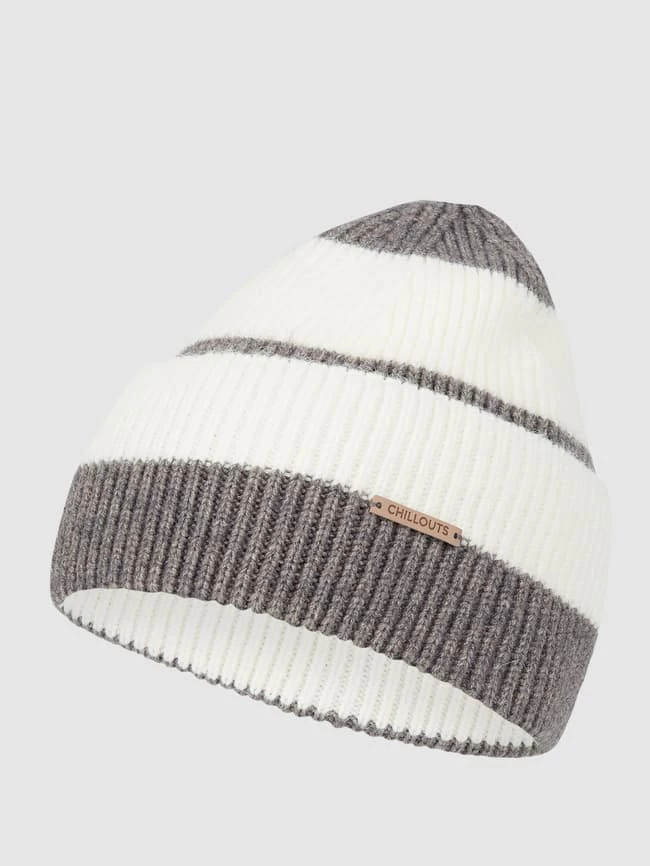 Chillouts Mütze Mit Streifenmuster Modell 'Susi' - Mittelgrau