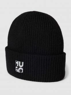 HUGO Beanie Mit Label-Patch Model 'Women-X' - Schwarz