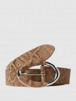 Esprit Ledergürtel Mit Allover-Muster Modell 'Python' - Camel