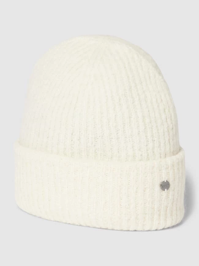 Esprit Beanie Mit Label-Detail - Offwhite