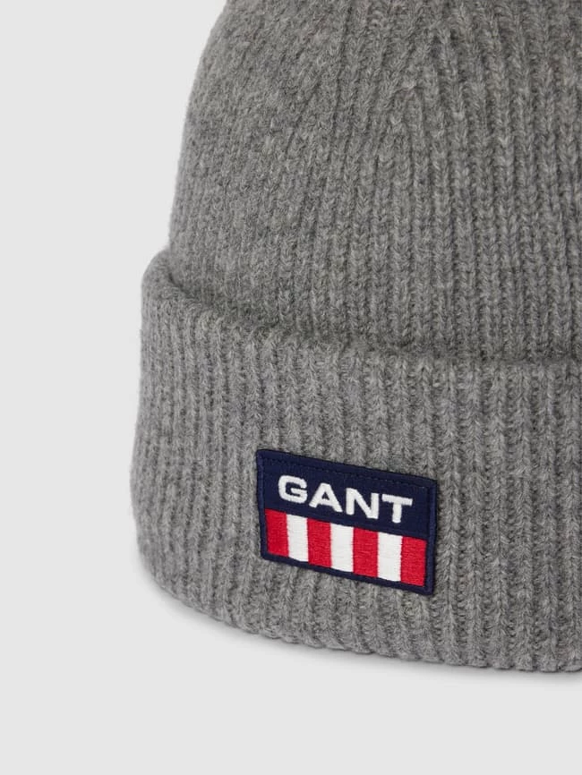 Gant Mütze Mit Label-Patch Modell 'RETRO' - Dunkelgrau Meliert – Bild 2