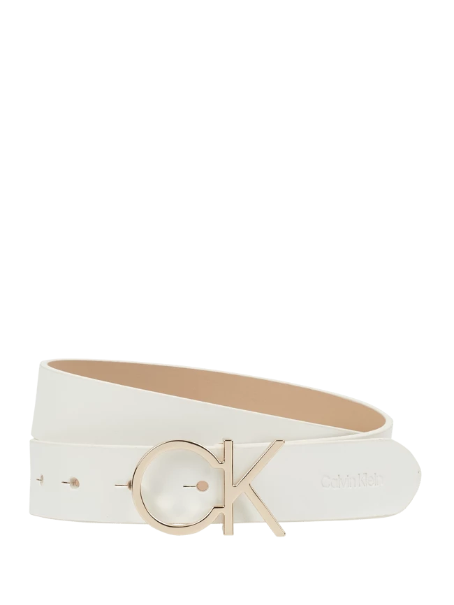 CK Calvin Klein Gürtel Aus Leder - Weiß 1 CK Calvin Klein Gürtel Aus Leder - Weiß
