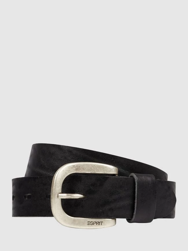 Esprit Ledergürtel Mit Dornschließe - Schwarz