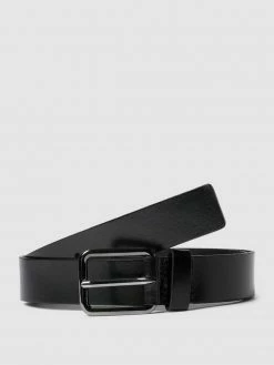 Esprit Ledergürtel Mit Label-Prägung - Anthrazit