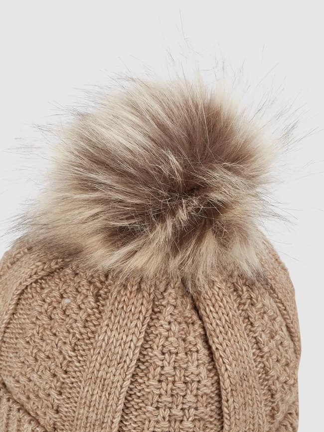 Kurt Beines Pudelmütze Mit Fleecefutter - Taupe – Bild 2