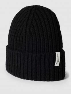 Marc O'Polo Beanie In Strick-Optik Modell 'fold Up' - Schwarz