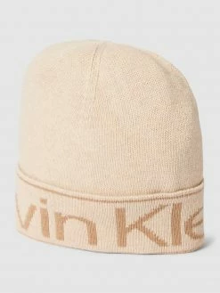 CK Calvin Klein Beanie Mit Label-Detail Modell 'ECO REVERSO' - Beige