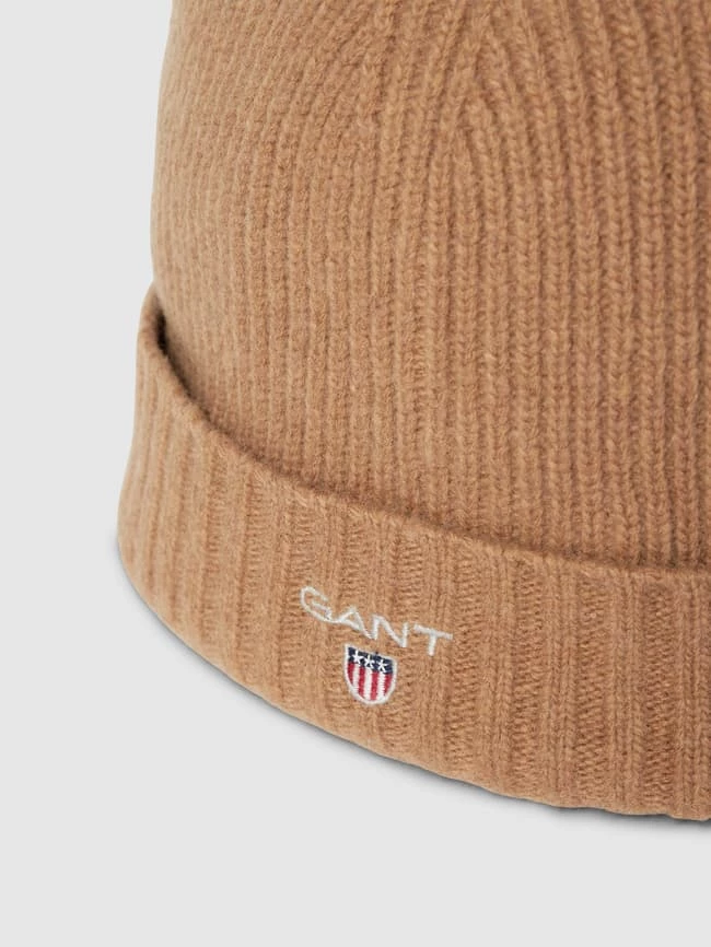 Gant Beanie Mit Label-Stitching Modell 'LINED' - Mittelbraun – Bild 2
