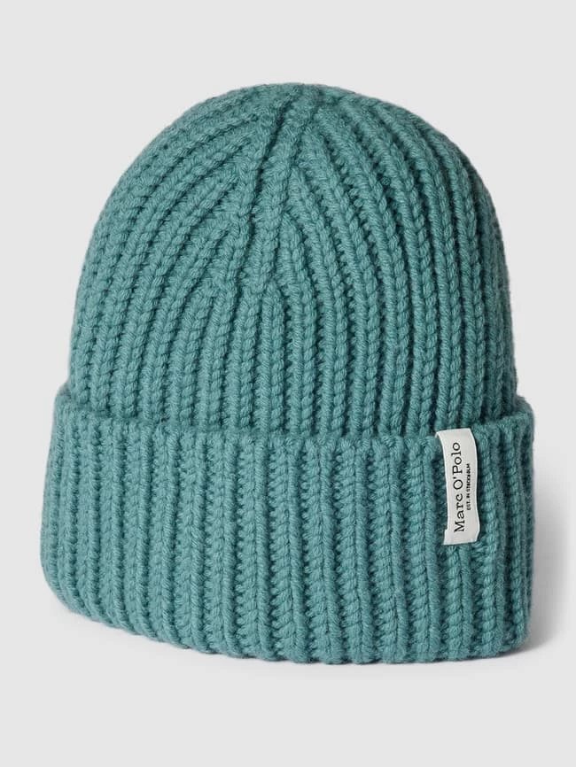 Marc O'Polo Beanie In Strick-Optik Modell 'fold Up' - Petrol