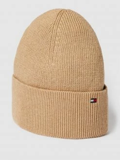 Tommy Hilfiger Beanie Mit Label-Stitching Modell 'ESSENTIAL FLAG' - Beige
