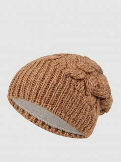 Seeberger Beanie Mit Zopfmuster Modell 'Beanie Mit Zopfstrickmuster' - Mittelbraun