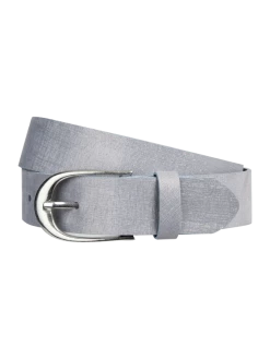 Admü Belts Ledergürtel Mit Metallic-Details - Hellgrau