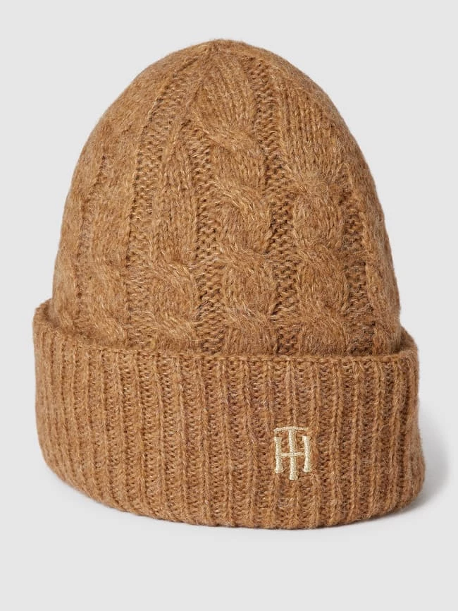 Tommy Hilfiger Beanie Mit Label-Stitching Modell 'Timeless' - Beige