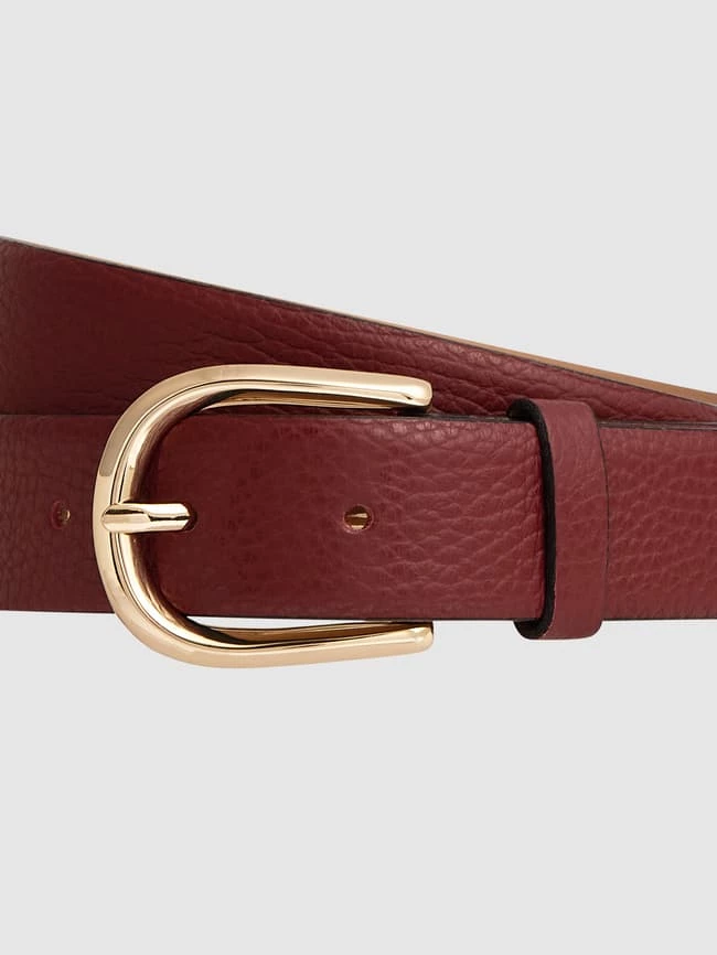 Weinmann Ledergürtel Mit Dornschließe - Bordeaux Rot – Bild 2