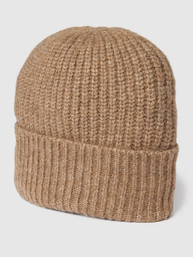 Moves Beanie Mit Label-Stitching - Mittelbraun 1 Moves Beanie Mit Label-Stitching - Mittelbraun
