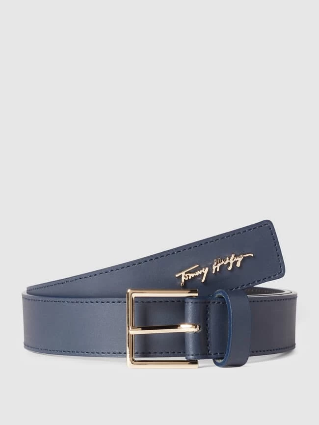 Tommy Hilfiger Ledergürtel Mit Label-Applikation - Marineblau