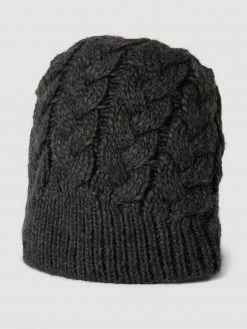 Seeberger Beanie Mit Zopfmuster Modell 'Beanie Mit Zopfstrickmuster' - Mittelgrau