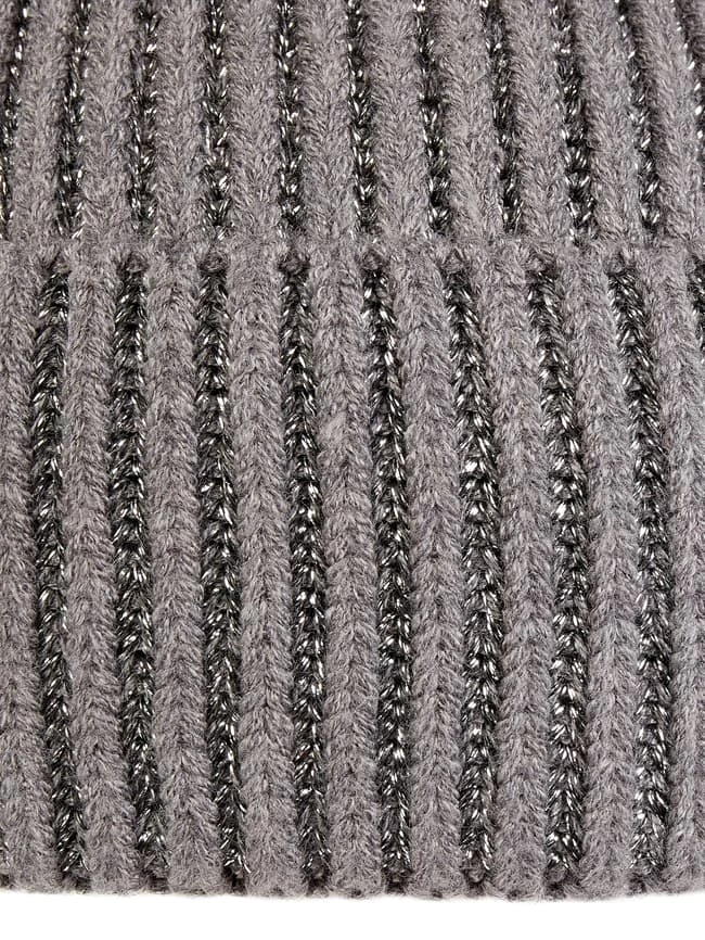 S.Oliver RED LABEL Beanie Mit Effektgarn - Mittelgrau Meliert – Bild 2