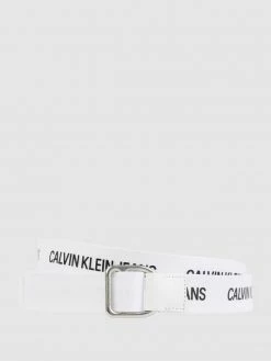 Calvin Klein Jeans Gürtel Mit Lederbesatz - Weiß