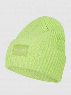 Chillouts Beanie Mit Logo-Aufnäher Modell 'Kara' - Neon Gelb
