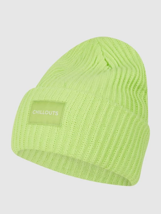 Chillouts Beanie Mit Logo-Aufnäher Modell 'Kara' - Neon Gelb 1 Chillouts Beanie Mit Logo-Aufnäher Modell 'Kara' - Neon Gelb