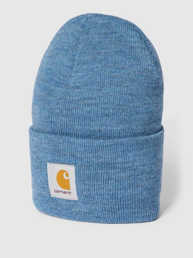 Carhartt Work In Progress Beanie Mit Label-Stitching Modell 'ACRYLIC' - Rauchblau Meliert