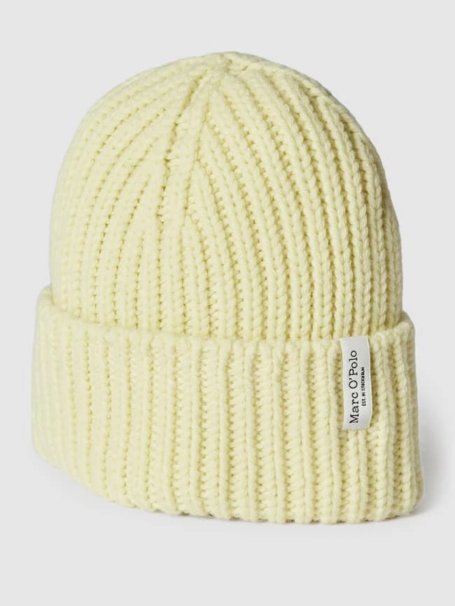 Marc O'Polo Beanie In Strick-Optik Modell 'fold Up' - Hellgelb 1 Marc O'Polo Beanie In Strick-Optik Modell 'fold Up' - Hellgelb
