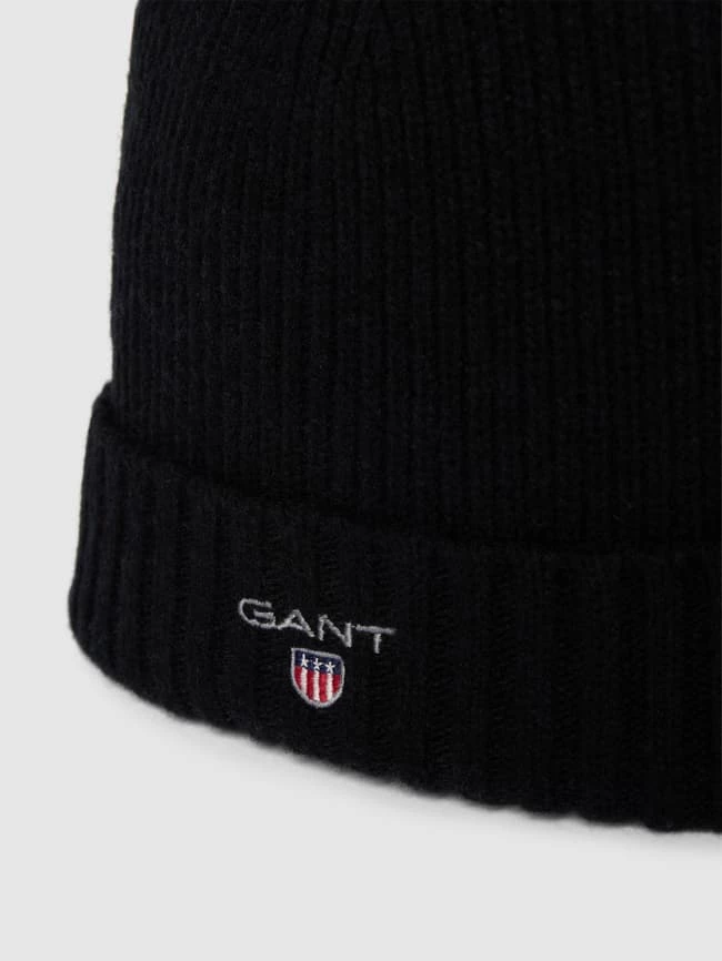 Gant Beanie Mit Label-Stitching Modell 'LINED' - Schwarz – Bild 2