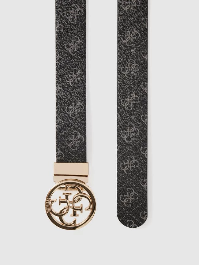 Guess Gürtel Mit Allover-Logo-Muster - Schwarz – Bild 3