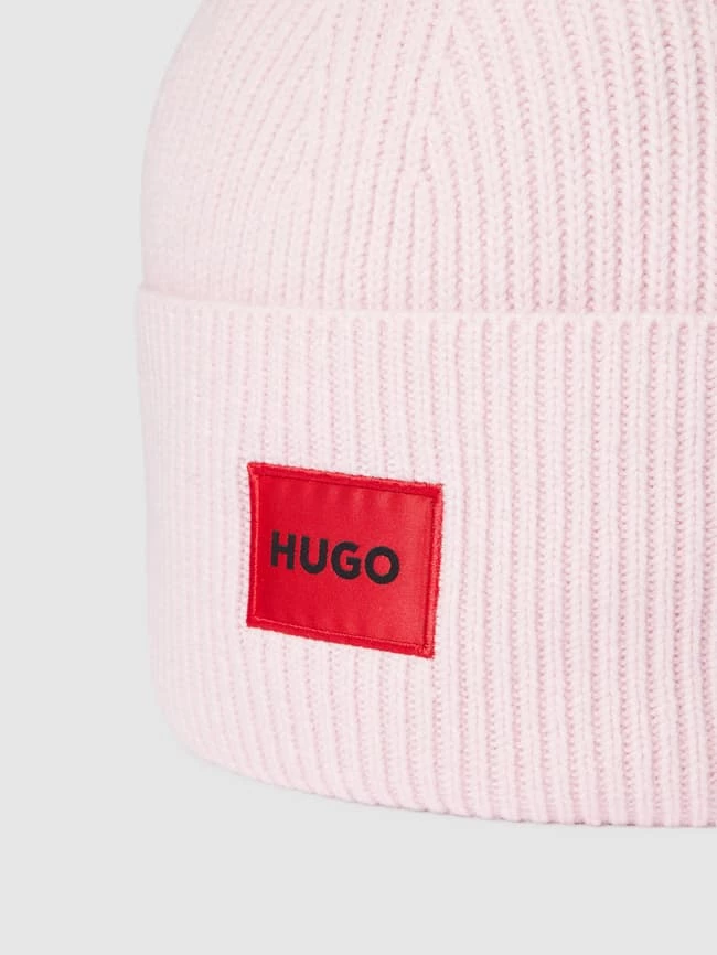 HUGO Beanie Mit Label-Detail Modell 'XAFF' - Hellrosa – Bild 2