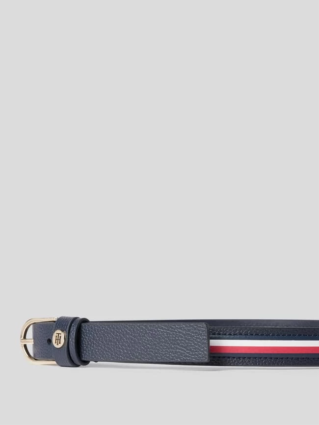 Tommy Hilfiger Ledergürtel Mit Label-Details - Marineblau 2 Tommy Hilfiger Ledergürtel Mit Label-Details - Marineblau – Bild 2