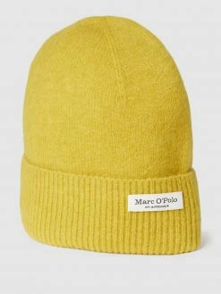Marc O'Polo Beanie Mit Label-Detail Modell 'Beanie US Alpaca Wool' - Gelb Meliert