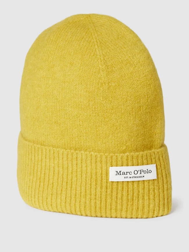 Marc O'Polo Beanie Mit Label-Detail Modell 'Beanie US Alpaca Wool' - Gelb Meliert 1 Marc O'Polo Beanie Mit Label-Detail Modell 'Beanie US Alpaca Wool' - Gelb Meliert